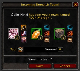 Incoming Team Dialog